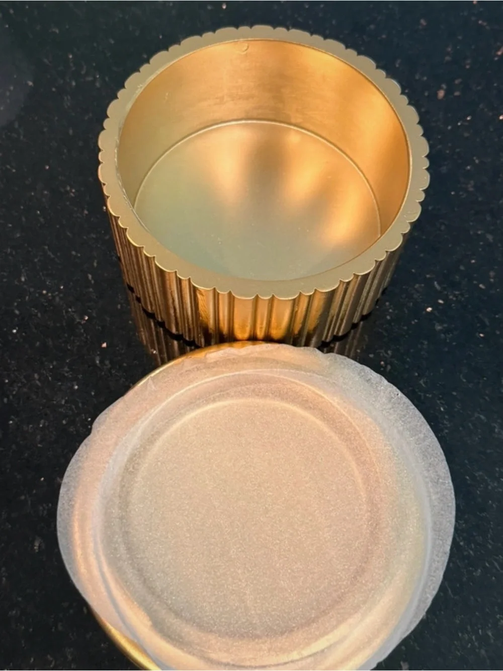 Gold Bow Embossed Round Trinket Box